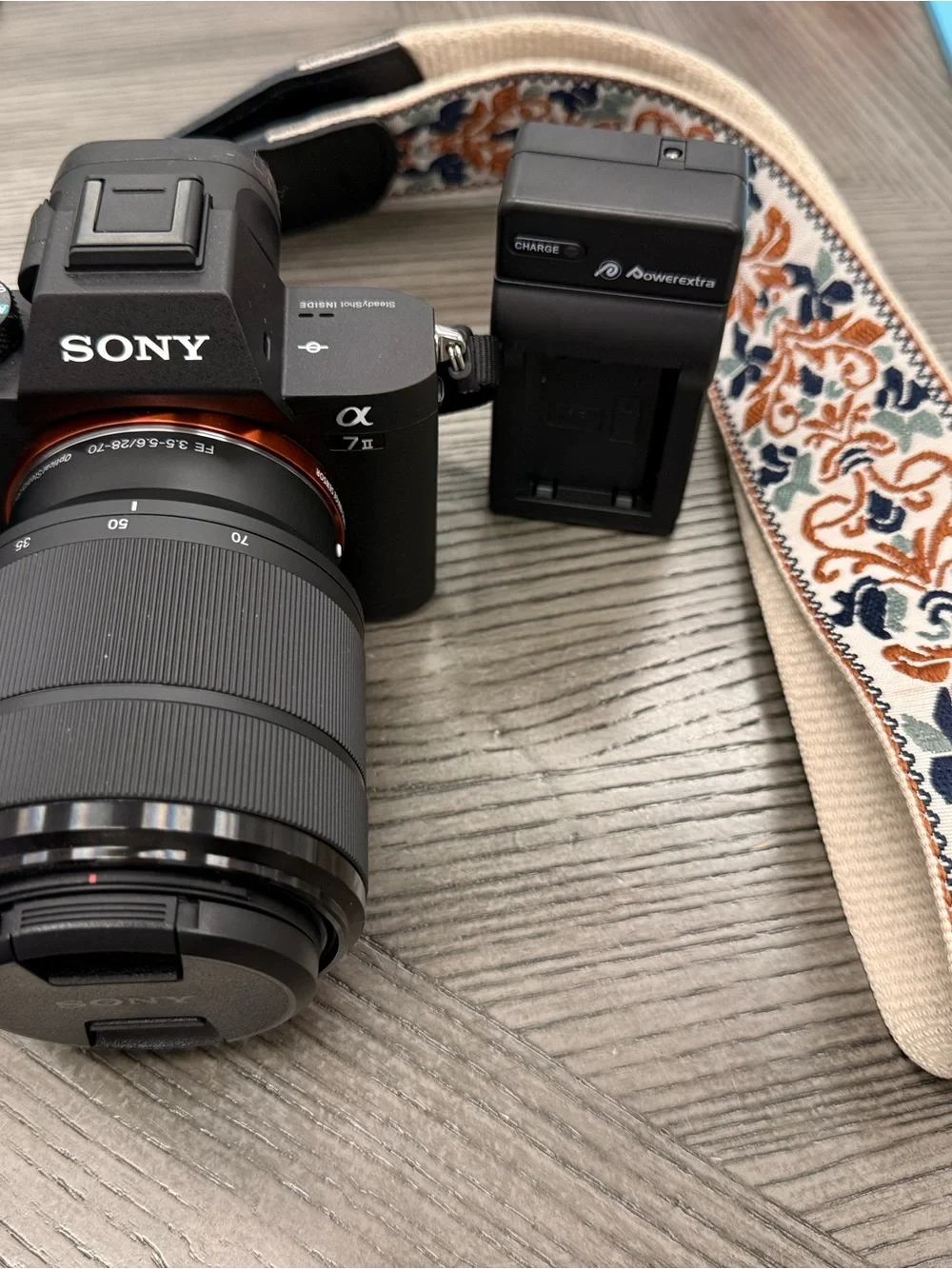 Sony Alpha 7 II Mirrorless Camera with Black Body and Black Lens